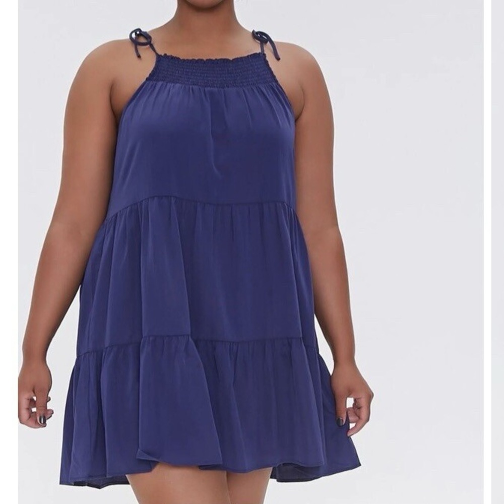 Navy Blue Tiered Dress